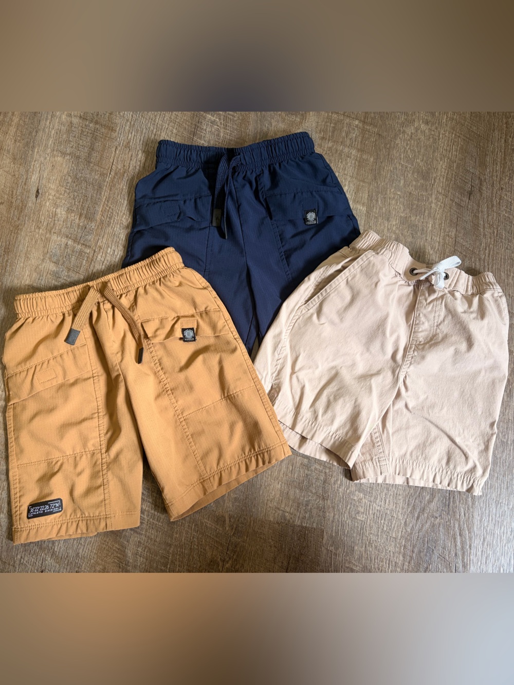 Kids Shorts Trio - Navy, Tan, Cream
